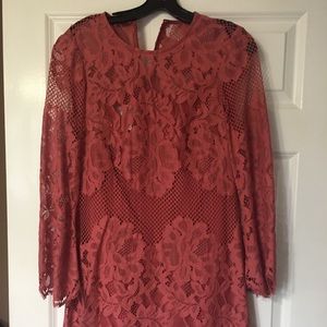 Donna Morgan Coral lace dress.